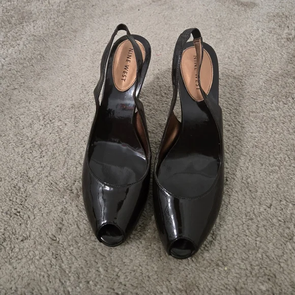 Nine West Dark Brown Women's Shoes Pre-owed Size 8. 4 Inch Heel. - Picture 8 of 8